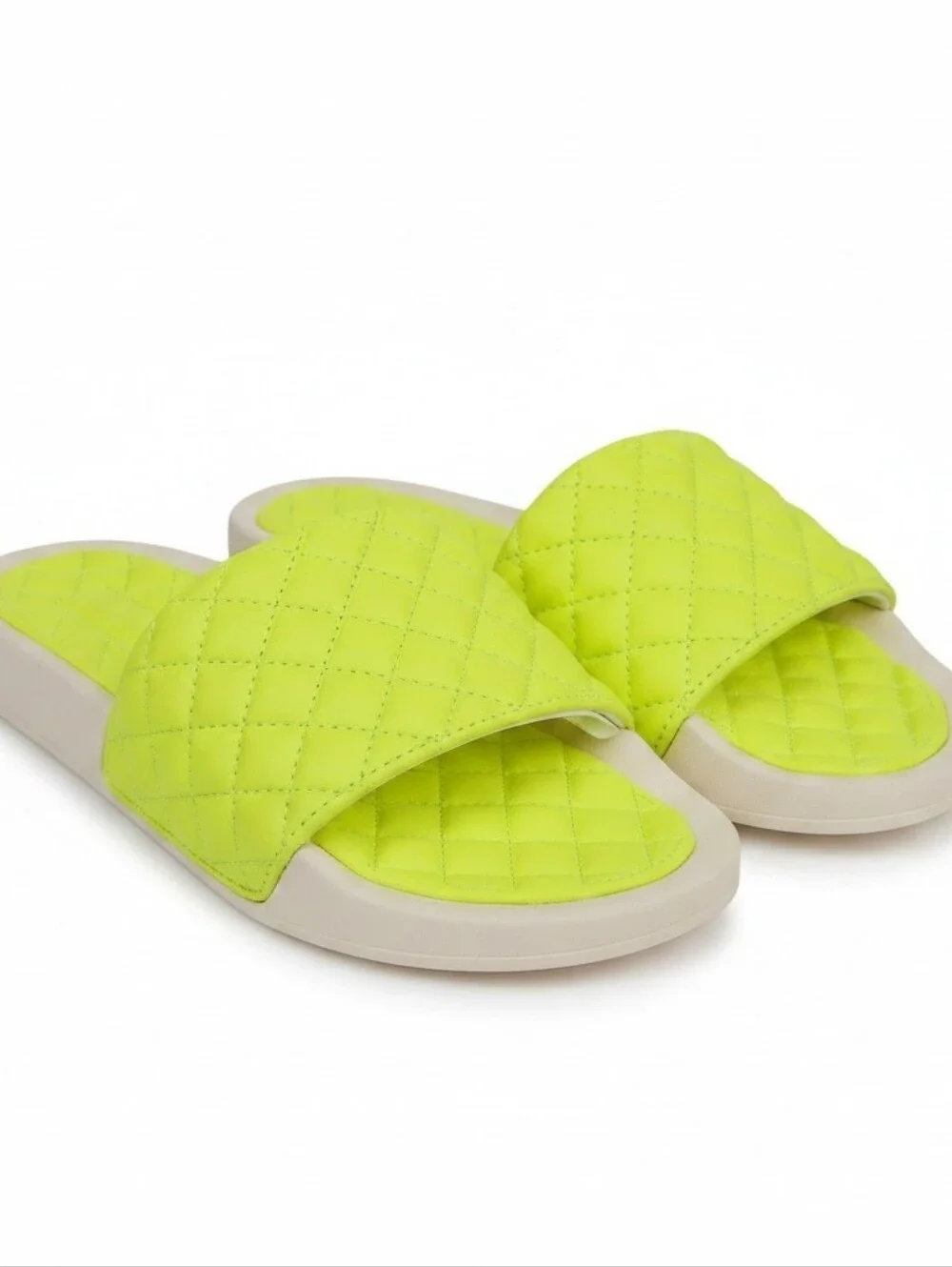 NWT APL Athletic Propulsion Labs Lusso Slide Energy Pristine Neon Yellow Sz 6 - Picture 1 of 5